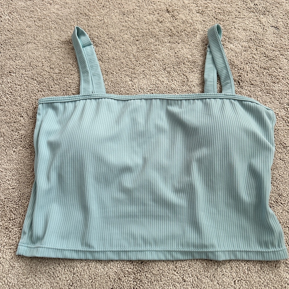Kortni Jeane Ribbed Blue Swim Tank